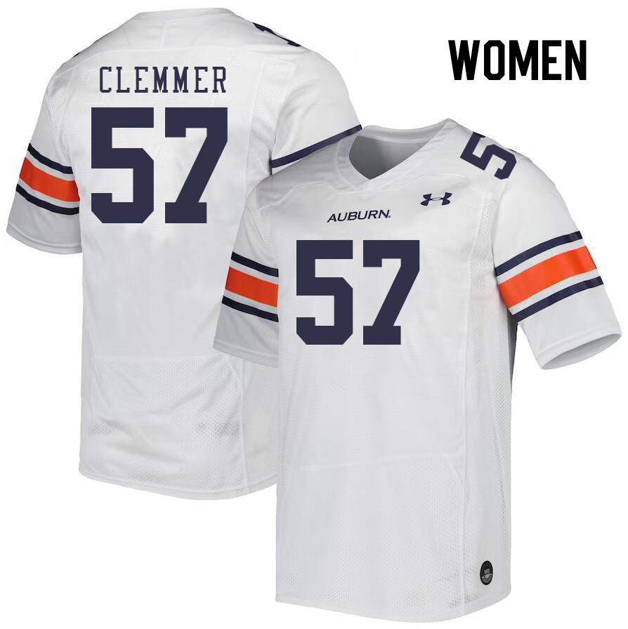 Women #57 Harrison Clemmer Auburn Tigers College Football Jerseys Stitched Sale-White - Click Image to Close